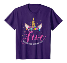 Load image into Gallery viewer, 5 Years Old Birthday Girl Gifts Unicorn 5th Birthday T-Shirt