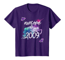 Load image into Gallery viewer, Awesome Since 2009 Unicorn Birthday Shirt