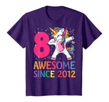 Load image into Gallery viewer, 8 Years Old 8th Birthday Unicorn Dabbing Shirt Girl Party T-Shirt