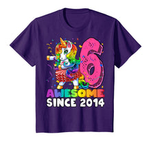 Load image into Gallery viewer, Awesome Since 2014 Flossing Unicorn Tutu 6th Birthday Gift T-Shirt