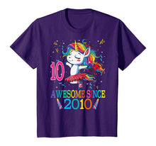 Load image into Gallery viewer, 10th Birthday Unicorn Awesome Since 2010 T-Shirt