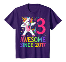 Load image into Gallery viewer, 3 Years Old 3rd Birthday Unicorn Dabbing Shirt Girl Party T-Shirt