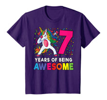 Load image into Gallery viewer, 7th Birthday Dabbing Unicorn Party Gift 7 Years Old Girls T-Shirt
