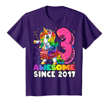 Load image into Gallery viewer, Awesome Since 2017 Flossing Unicorn Tutu 3rd Birthday Gift T-Shirt
