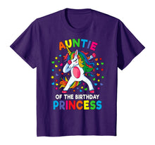 Load image into Gallery viewer, Auntie Of The Birthday Princess Dabbing Unicorn Party Gift T-Shirt