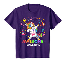 Load image into Gallery viewer, Dabbing Unicorn Awesome Since 2010 - 10th Birthday T-Shirt