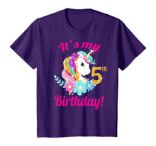 Load image into Gallery viewer, Kids Its My 5th Birthday Unicorn Shirt (5 year old girls outfit) T-Shirt