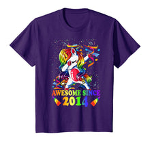 Load image into Gallery viewer, Awesome Since 2014 6th Birthday Unicorn Dabbing Girl Party T-Shirt