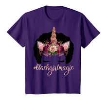 Load image into Gallery viewer, Unicorn Afro Kids Rose Black Girl Magic Birthday Gift T-Shirt