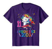Load image into Gallery viewer, 11st Birthday Unicorn Awesome Since 2009 T-Shirt