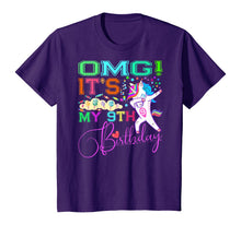 Load image into Gallery viewer, Emoji Unicorn Birthday TShirt For Girls 9 Years Old OMG