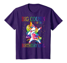 Load image into Gallery viewer, Big Cousin Of The Birthday Girl Unicorn T-Shirt