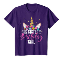 Load image into Gallery viewer, Big Sister Of The Birthday Girl Sister Gift Unicorn Birthday T-Shirt