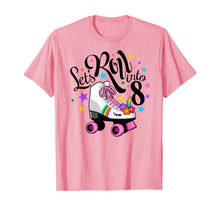 Load image into Gallery viewer, Lets roll into 8 Birthday. Unicorn, Roller skate T-shirt.