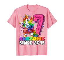 Load image into Gallery viewer, Awesome Since 2013 Flossing Unicorn Tutu 7th Birthday Gift T-Shirt