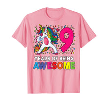 Load image into Gallery viewer, 9th Birthday Dabbing Unicorn Party Gift 9 Years Old Girls T-Shirt