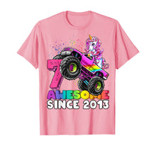 Load image into Gallery viewer, Awesome Since 2013 Unicorn Monster Truck 7th Birthday Gift T-Shirt
