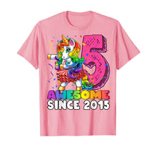 Load image into Gallery viewer, Awesome Since 2015 Flossing Unicorn Tutu 5th Birthday Gift T-Shirt