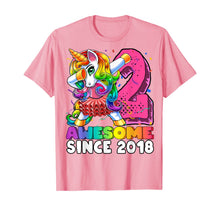 Load image into Gallery viewer, Awesome Since 2018 Dabbing Unicorn Tutu 2nd Birthday Gift T-Shirt