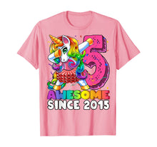 Load image into Gallery viewer, Awesome Since 2015 Dabbing Unicorn Tutu 5th Birthday Gift T-Shirt