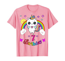 Load image into Gallery viewer, Caticorn 7th seven years Birthday Unicorn Cat Rainbow Shirt T-Shirt