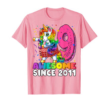 Load image into Gallery viewer, Awesome Since 2011 Flossing Unicorn Tutu 9th Birthday Gift T-Shirt