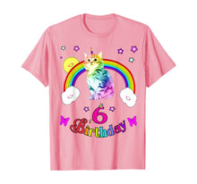 Load image into Gallery viewer, cool cute unique six 6th birthday tee shirt unicorn cat tee T-Shirt