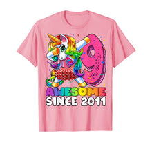 Load image into Gallery viewer, Awesome Since 2011 Dabbing Unicorn Tutu 9th Birthday Gift T-Shirt