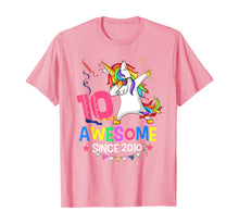 Load image into Gallery viewer, Girls 10th 10yr Birthday Unicorn Dabbing Awesome Since 2010 T-Shirt