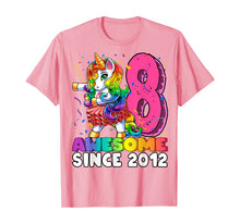 Load image into Gallery viewer, Awesome Since 2012 Flossing Unicorn Tutu 8th Birthday Gift T-Shirt