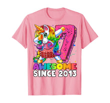 Load image into Gallery viewer, Awesome Since 2013 Dabbing Unicorn Tutu 7th Birthday Gift T-Shirt