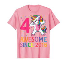 Load image into Gallery viewer, 4 Years Old 4th Birthday Unicorn Dabbing Shirt Girl Party T-Shirt