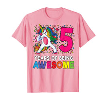 Load image into Gallery viewer, 5th Birthday Dabbing Unicorn Party Gift 5 Years Old Girls T-Shirt