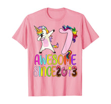 Load image into Gallery viewer, 7 year 7th birthday party dabbing unicorn awesome since 2013 T-Shirt