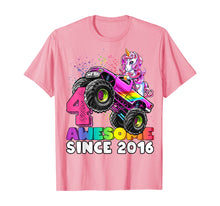 Load image into Gallery viewer, Awesome Since 2016 Unicorn Monster Truck 4th Birthday Gift T-Shirt