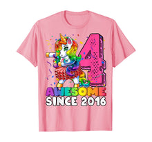 Load image into Gallery viewer, Awesome Since 2016 Flossing Unicorn Tutu 4th Birthday Gift T-Shirt