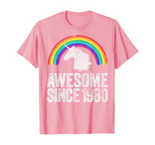 Load image into Gallery viewer, 1980 40th Birthday Gift Unicorn Rainbow 40 Years Old Women T-Shirt