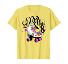 Load image into Gallery viewer, Lets roll into 8 Birthday. Unicorn, Roller skate T-shirt.