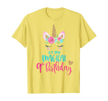 Load image into Gallery viewer, Unicorn 9th Birthday Party Shirt Girl 9 Years Old T-Shirt