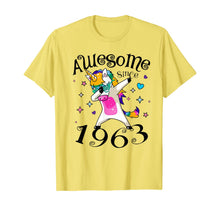 Load image into Gallery viewer, Women Dabbing Unicorn Awesome Since 1963 57th Birthday T-Shirt