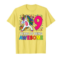 Load image into Gallery viewer, 9th Birthday Dabbing Unicorn Party Gift 9 Years Old Girls T-Shirt
