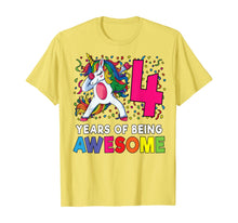 Load image into Gallery viewer, 4th Birthday Dabbing Unicorn Party Gift 4 Years Old Girls T-Shirt