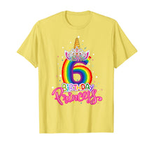 Load image into Gallery viewer, Birthday Princess Unicorn 6 Year Old 6th Birthday Girl Kids T-Shirt