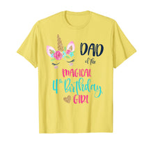 Load image into Gallery viewer, Mens Unicorn Dad of the 4th Birthday Girl Shirt Matching Papa