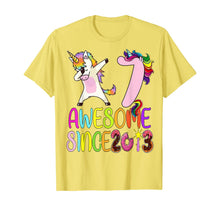 Load image into Gallery viewer, 7 year 7th birthday party dabbing unicorn awesome since 2013 T-Shirt