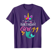 Load image into Gallery viewer, 11th Birthday Girl Unicorn Shirt Mermaid Tail 11 Years Old