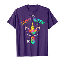 Load image into Gallery viewer, This Slime Queen Is 8-8th Birthday Girl Unicorn and Slime T-Shirt
