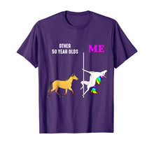 Load image into Gallery viewer, Womens Other 50 Year Olds And Me Unicorn Dancing Birthday T-Shirt