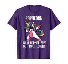 Load image into Gallery viewer, Mens Unicorn Papa Girl Birthday Party Apparel, PapaCorn Cute T-Shirt