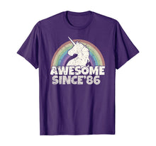 Load image into Gallery viewer, Unicorn 34st Birthday Gift Rainbow 1986 T-Shirt